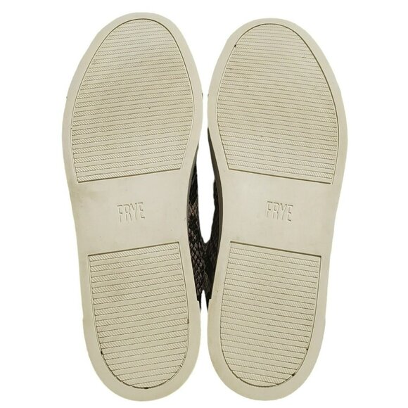 Frye Snakeskin Leather Sneaker Shoes Gym Italian Ivy Lace Black Gray Reptile 7 - Picture 10 of 16